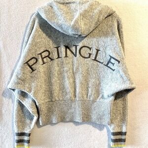 Pringle Of Scotland H&M Small S Hoodie Sweater Oversized Wool Gray